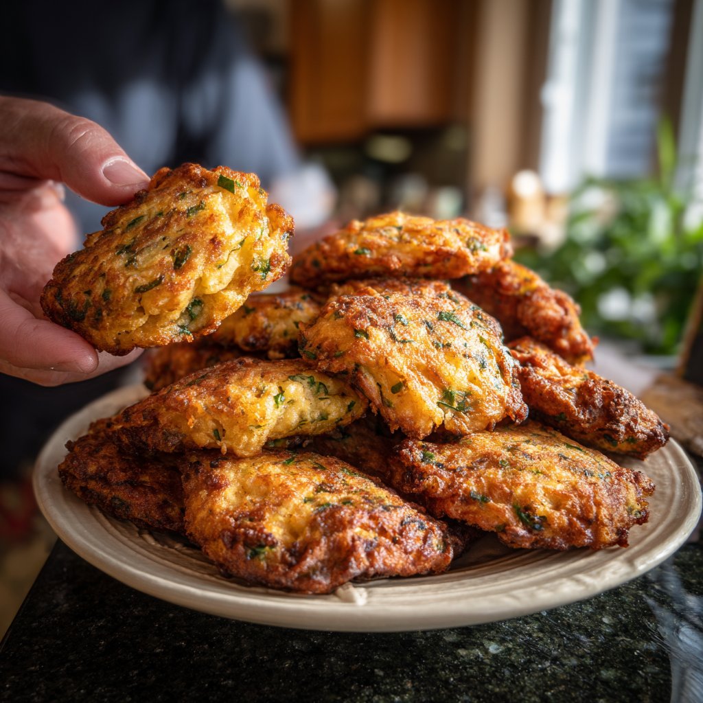 Cheddar and Chive Salmon Fritters