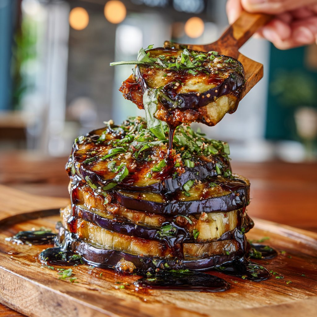 Savory Roasted Eggplant Stack