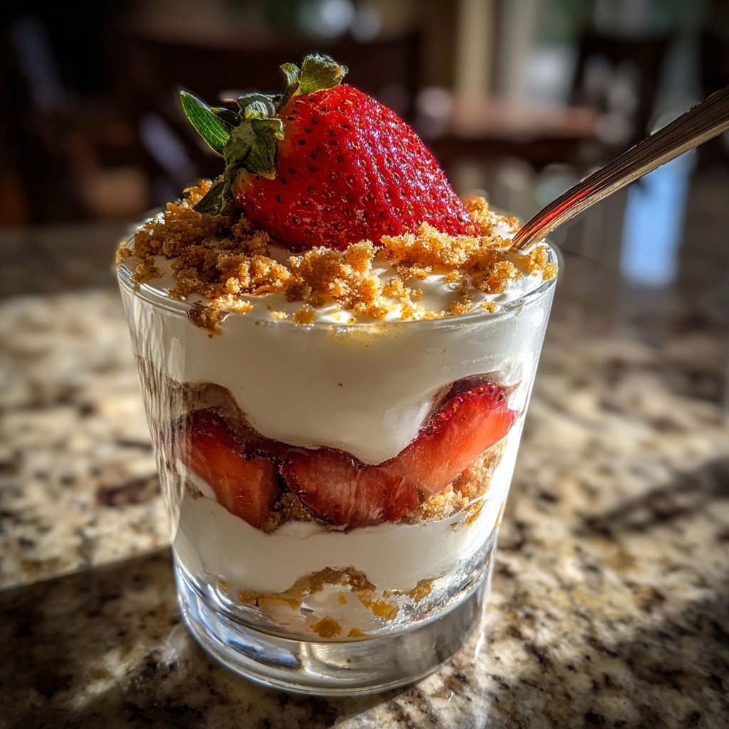 Vanilla Strawberry Parfait Layered