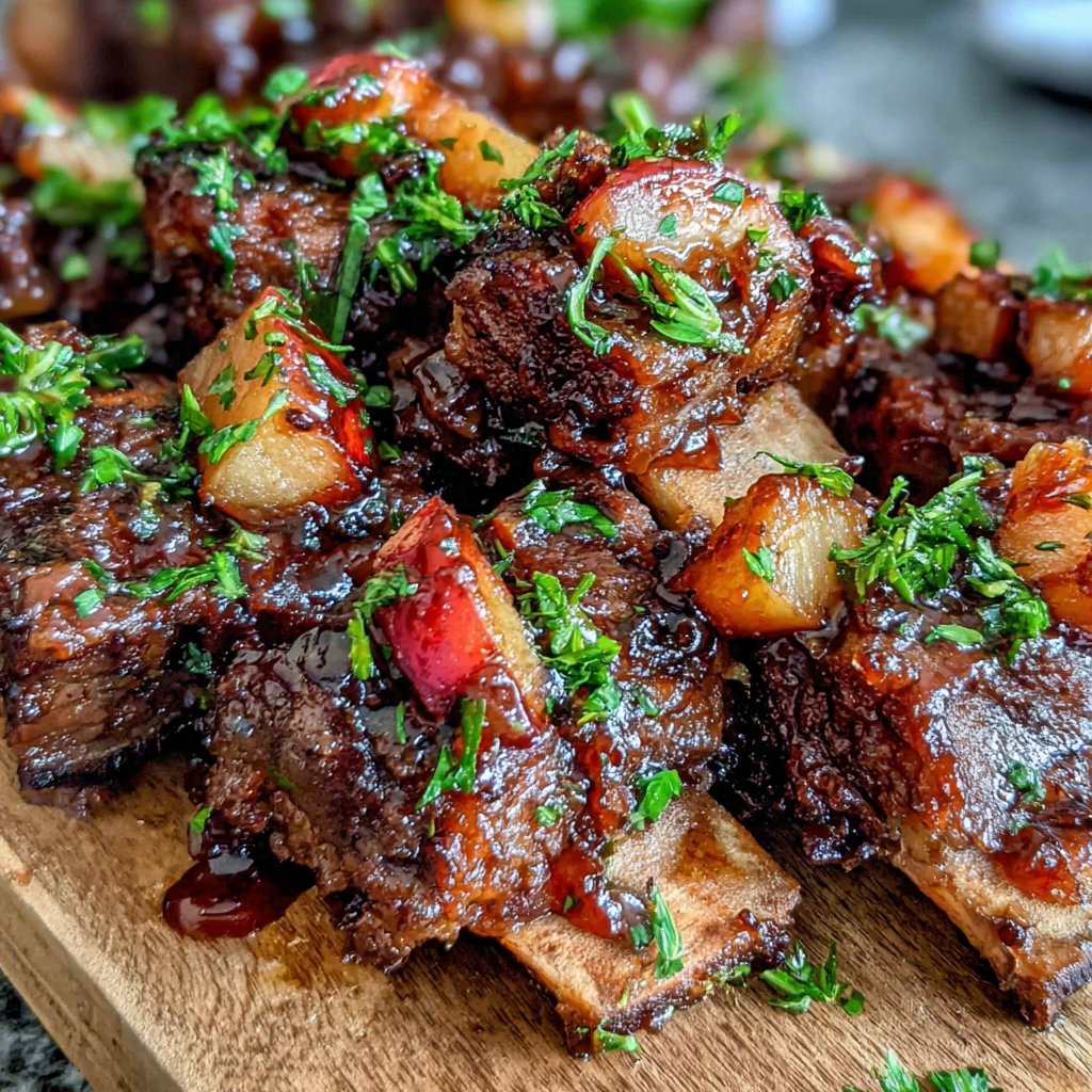 Bourbon-Peach Glazed Short Ribs