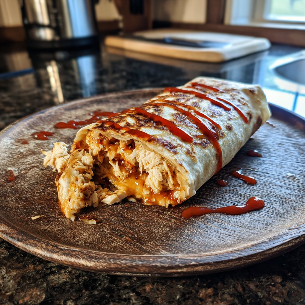 BBQ Air Fryer Chicken Mozzarella Wrap